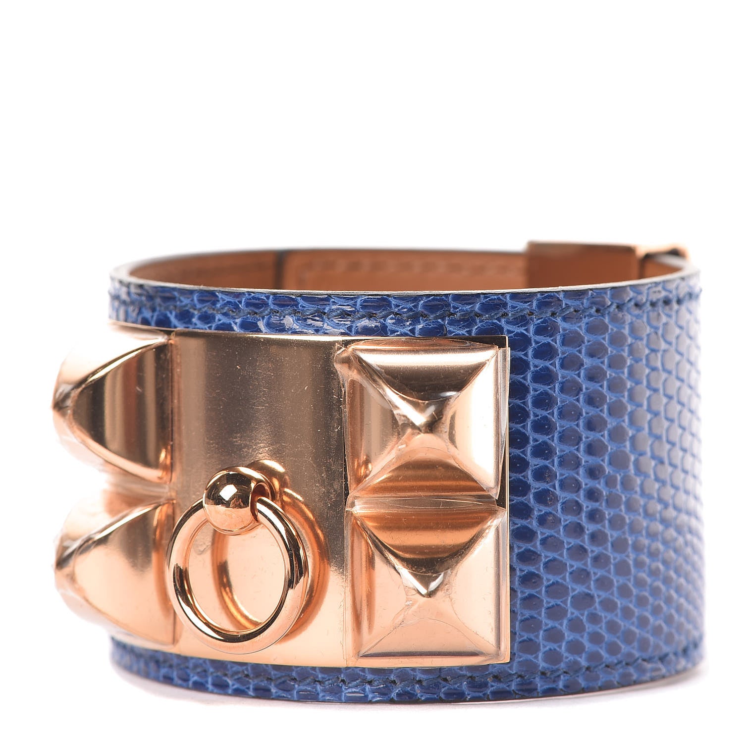 Hermes Lizard Collier De Chien CDC Bracelet T3 Bleu Saphir 1 of 5