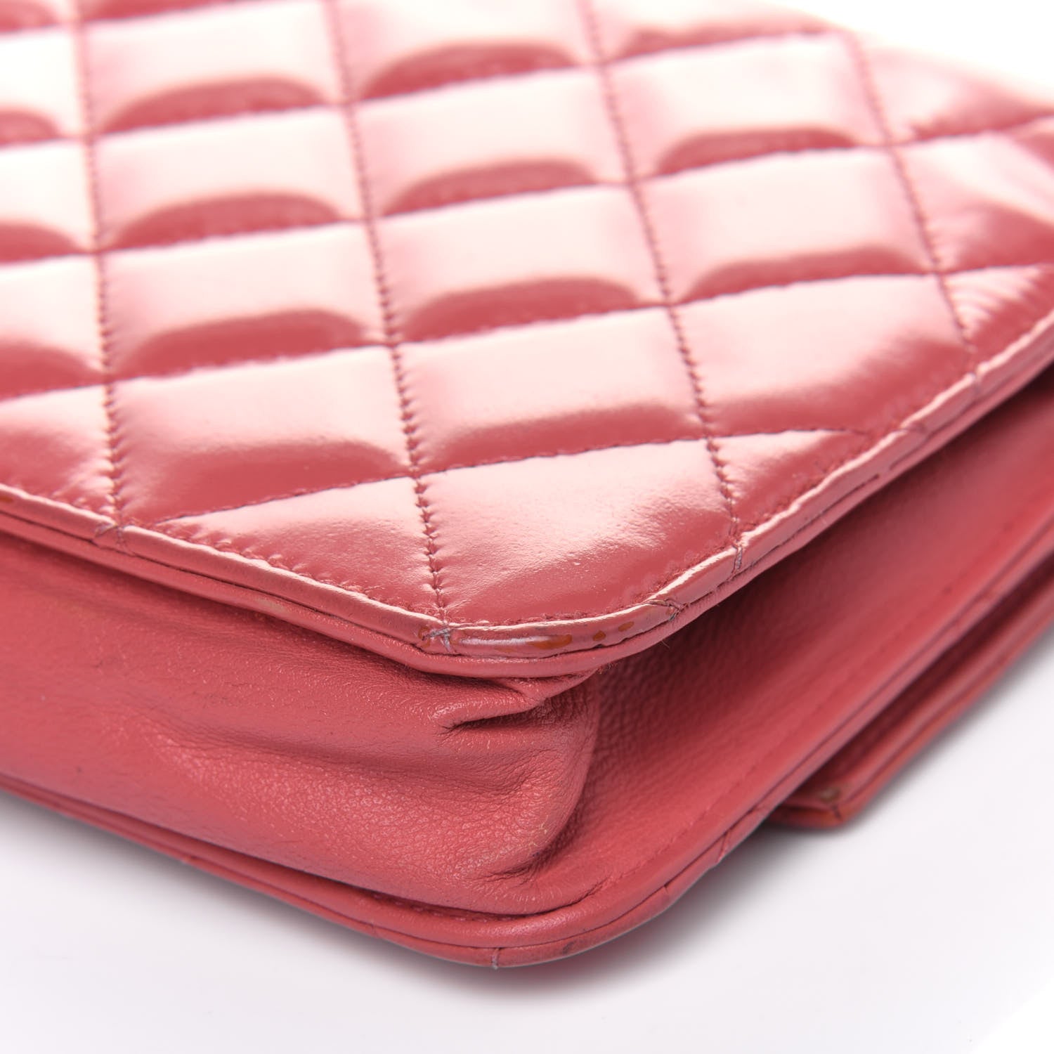 Chanel Patent Quilted Brilliant Wallet On Chain WOC Pink 20 of 25