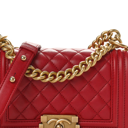 Chanel Lambskin Quilted Small Boy Flap Dark Red 8 of 10