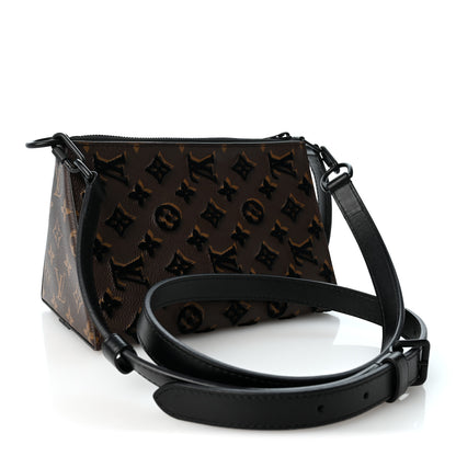 Louis Vuitton Monogram Tuffetage Triangle Messenger Black 3 of 9