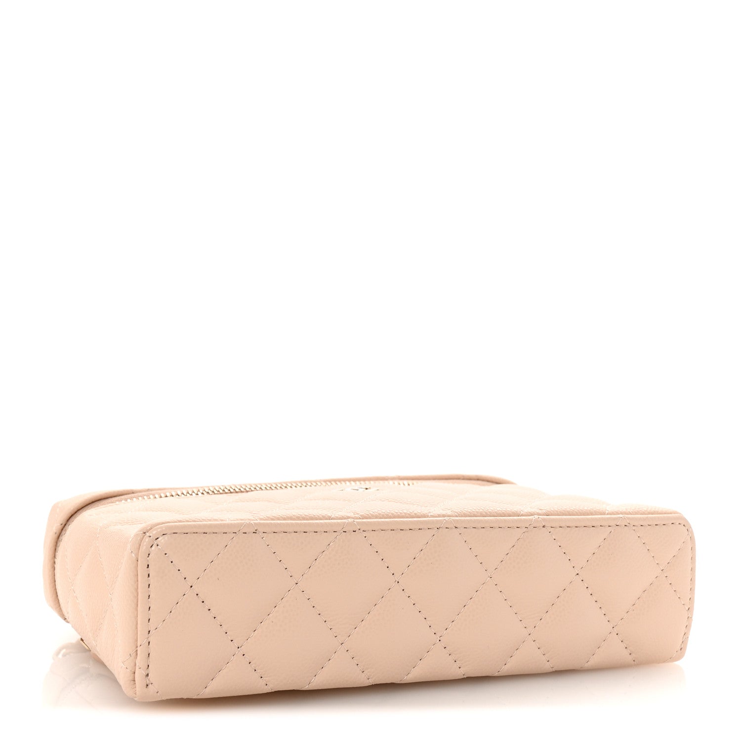Chanel Caviar Quilted Top Handle Slim Vanity With Chain Beige 4 of 11
