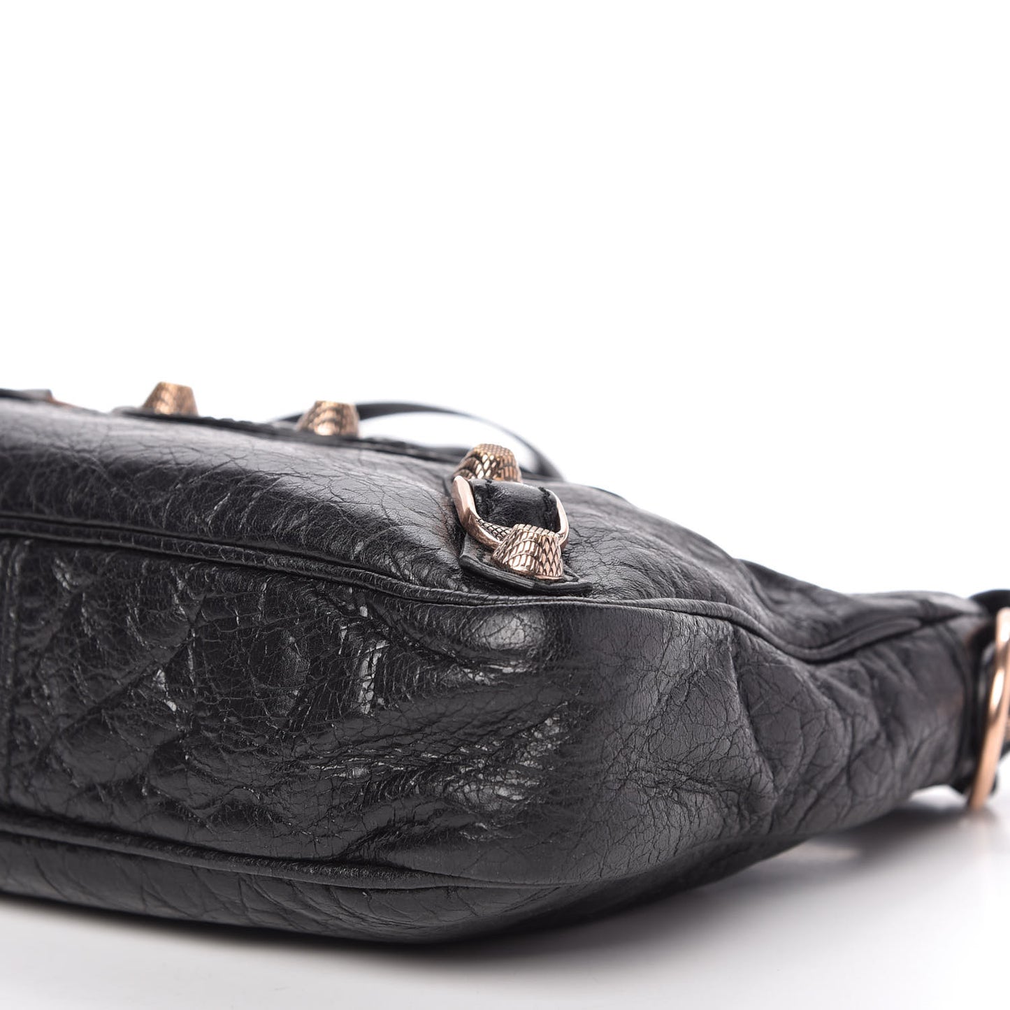 Agneau Giant 12 Rose Gold Hardware Hip Black
