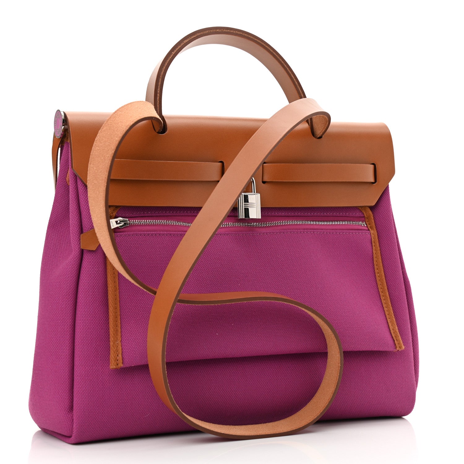 Hermes Toile Militaire Vache Hunter Laque Herbag Zip Retourne 31 PM Magnolia Fauve 4 of 12