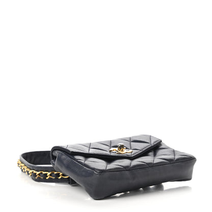 Chanel Lambskin Quilted Flap Waist Belt Bag Navy 4 of 13