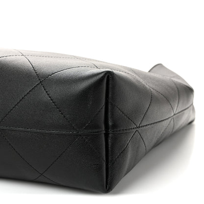 Chanel Shiny Lambskin Quilted Medium Hobo Black 21 of 21