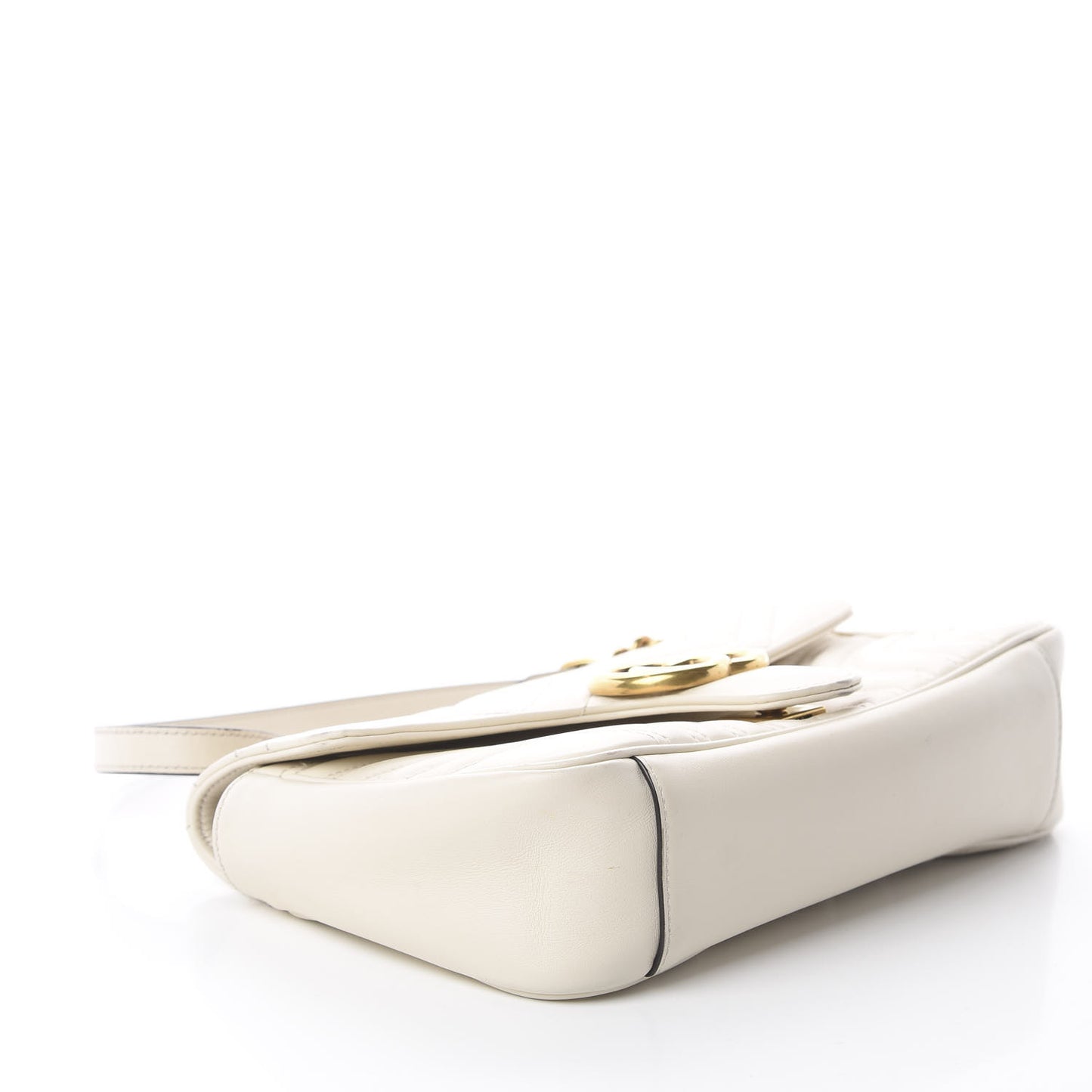 Calfskin Matelasse Small GG Marmont Shoulder Bag White
