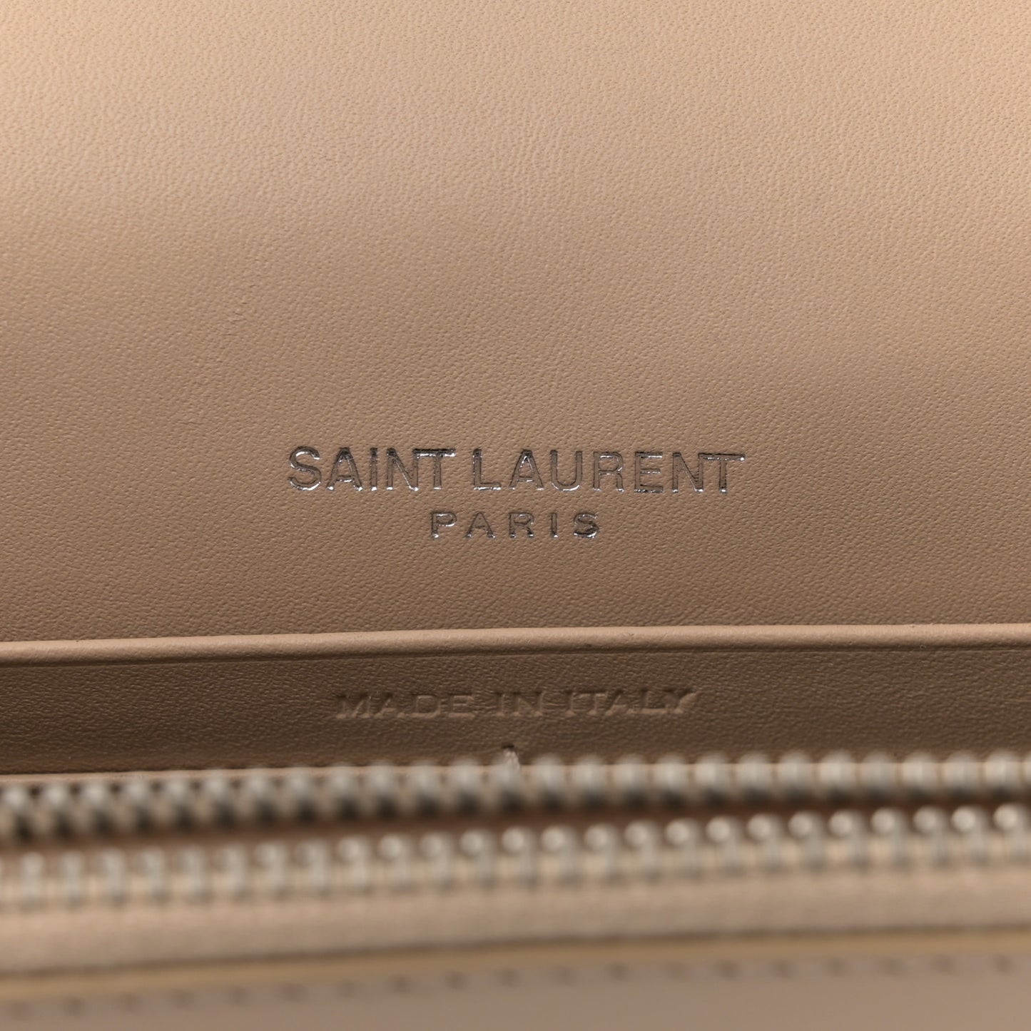 Smooth Calfskin Classic Monogram Kate Tassel Chain Wallet Dark Beige