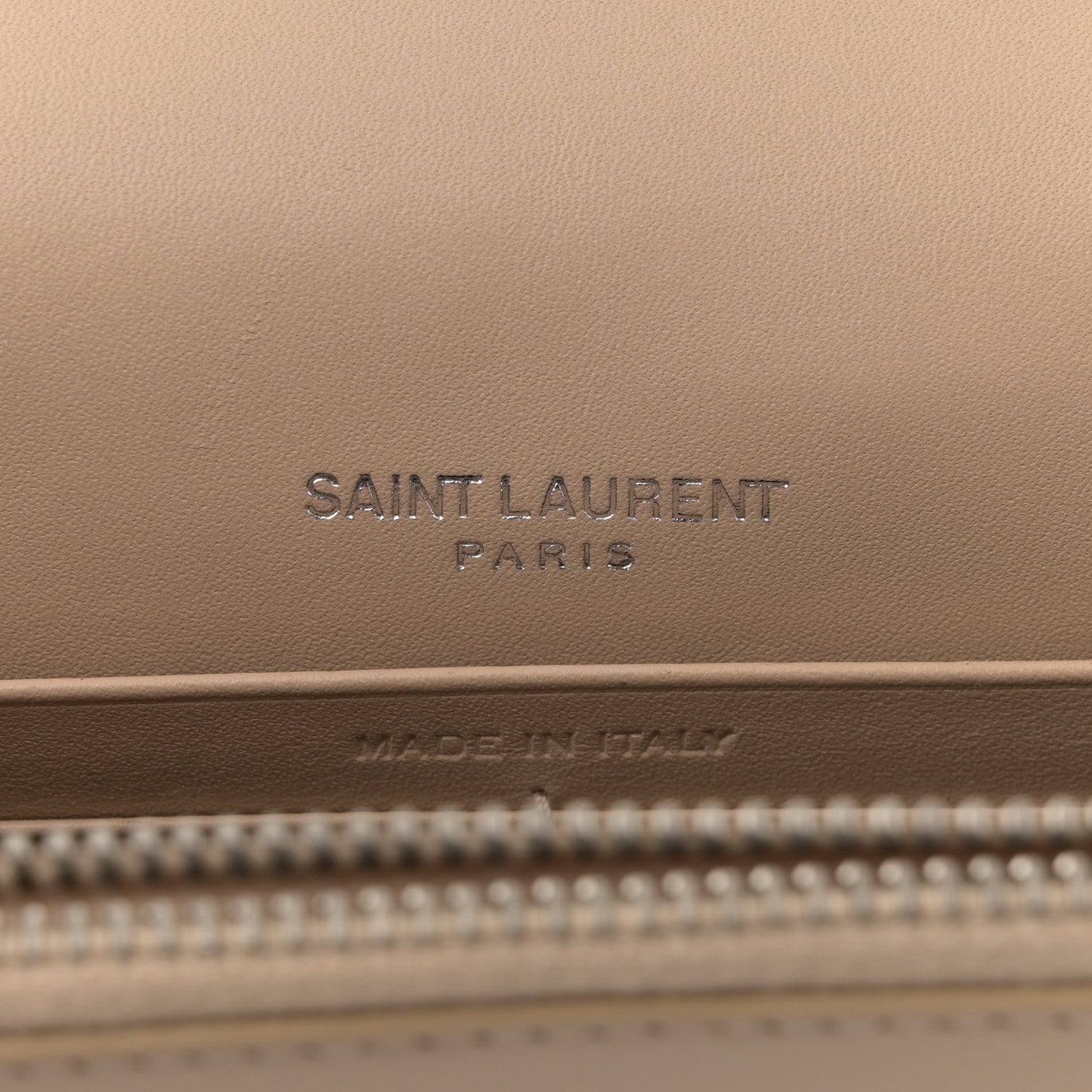 Saint Laurent Smooth Calfskin Classic Monogram Kate Tassel Chain Wallet Dark Beige 6 of 17