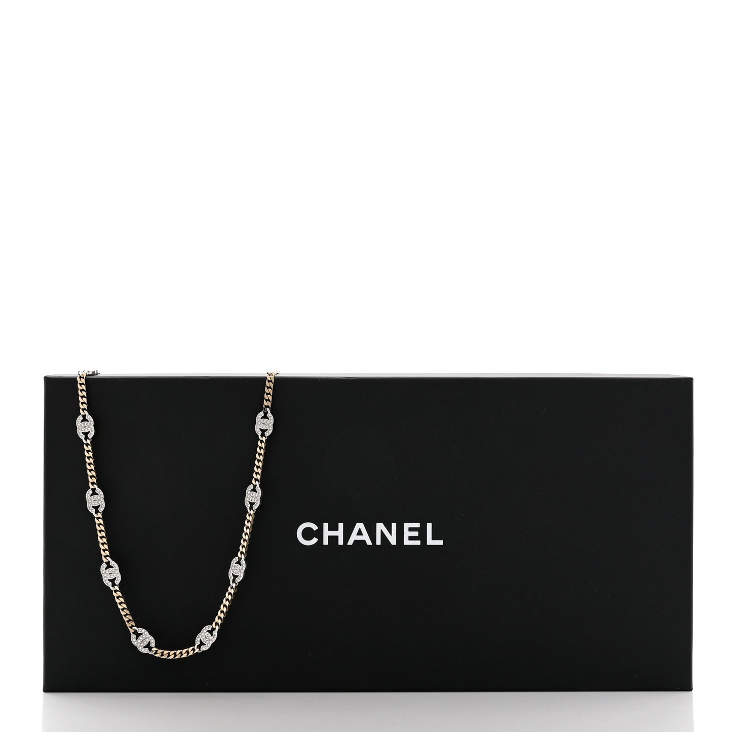 Crystal CC Chain Links Belt 80 Gold Silver
