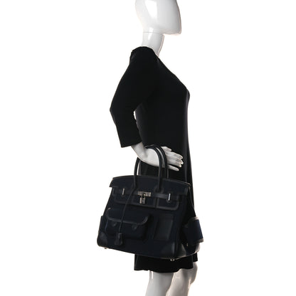Hermes Goeland Toile Swift Cargo Birkin 35 Bleu Marine 2 of 13