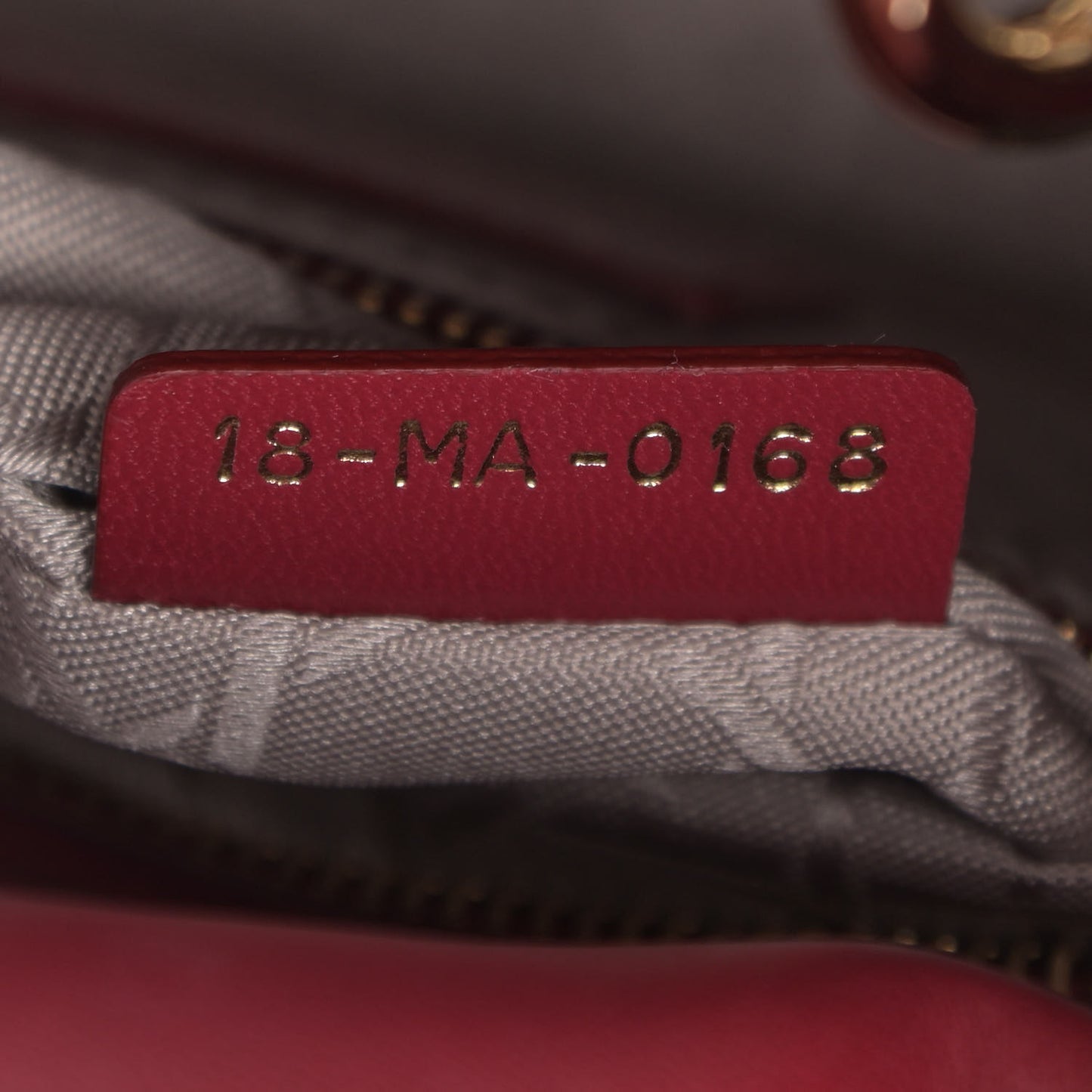 Lambskin Cannage Mini Lady Dior Burgundy