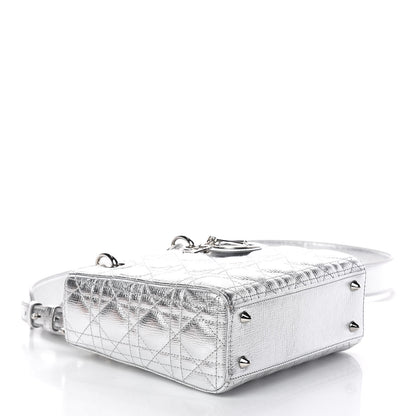 Christian Dior Metallic Grained Calfskin Cannage Small Lucky Badges My Lady Dior Silver 4 of 9