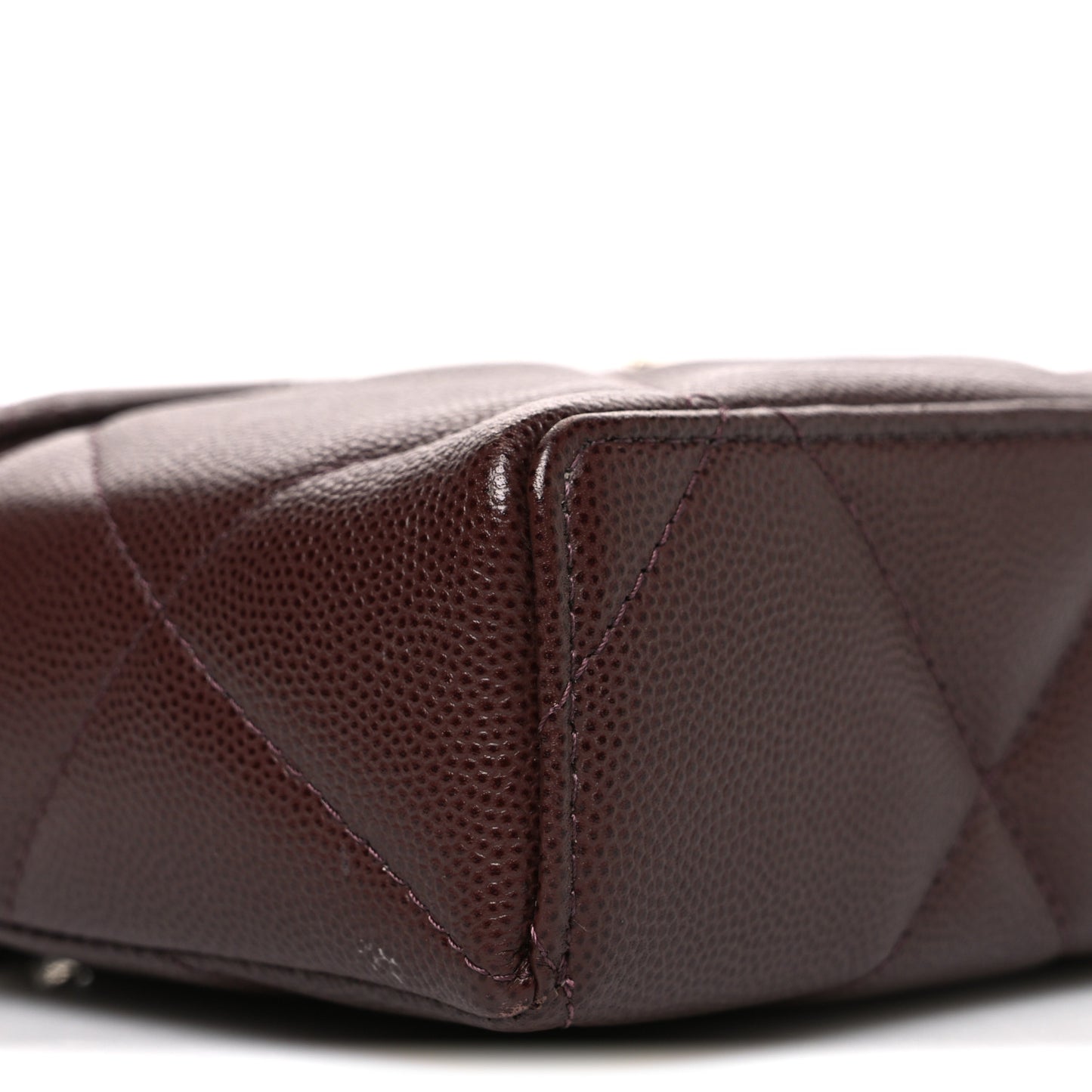 Caviar Quilted Top Handle Slim Vanity With Chain Dark Brown