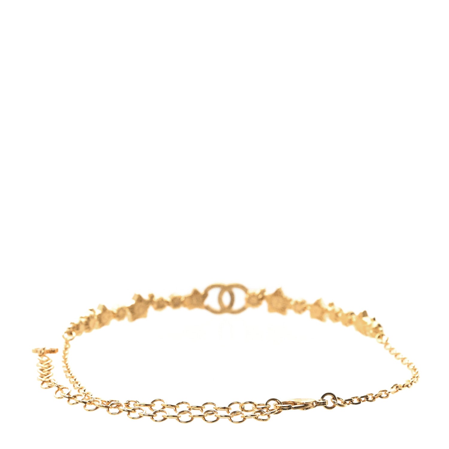 Chanel Pearl Crystal CC Star Choker Necklace Gold Pearly White 1 of 4