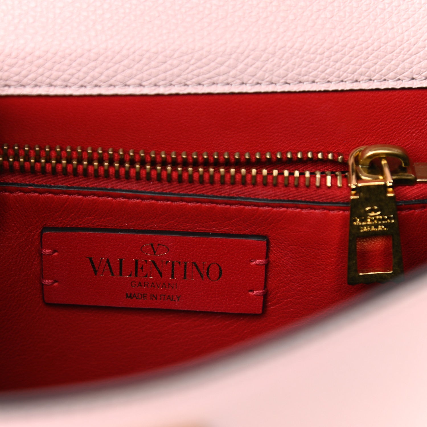 Valentino Garavani Grainy Calfskin Small VSling Top Handle Bag Rose Quartz 5 of 9
