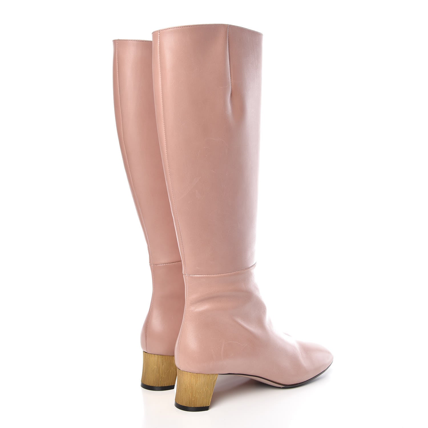 Gucci Calfskin Knee High Crystal Boots 38.5 Light Malve 4 of 14
