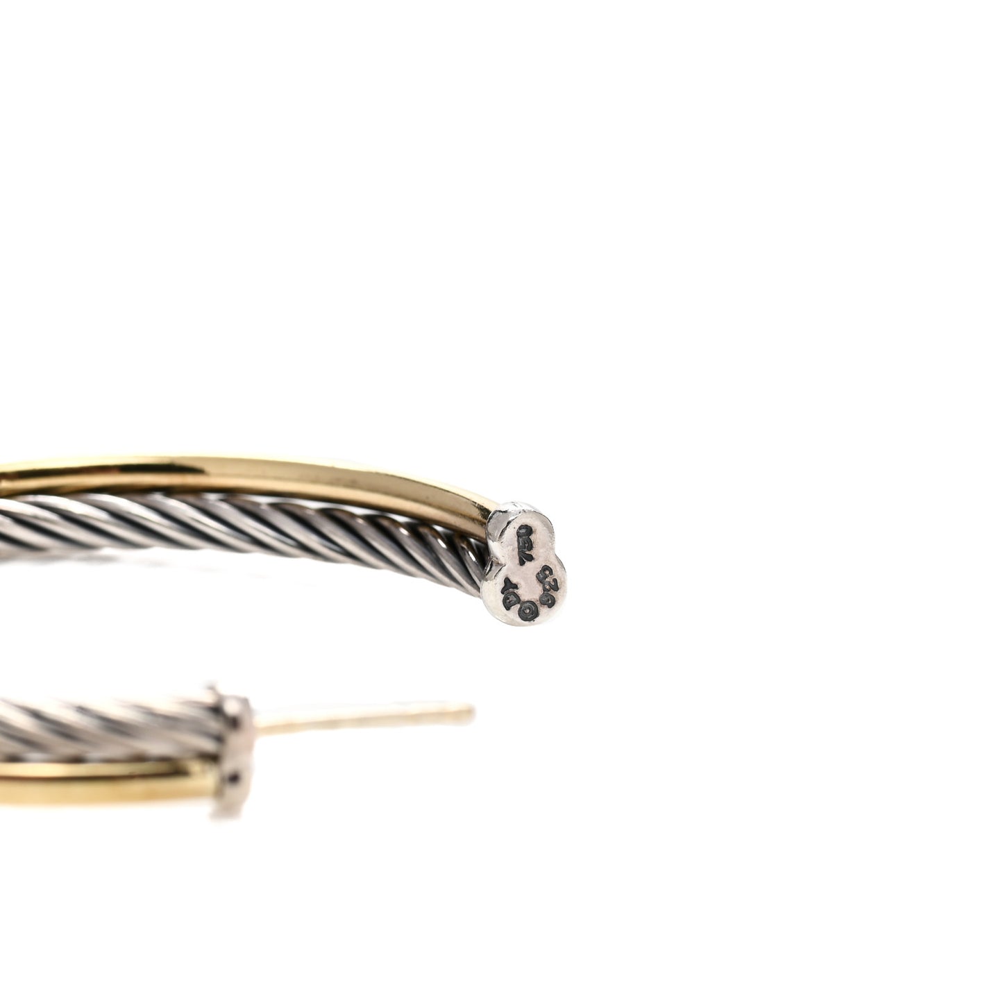 Sterling Silver 18K Yellow Gold 44mm Extra Large Crossover Cable Hoop Earrings