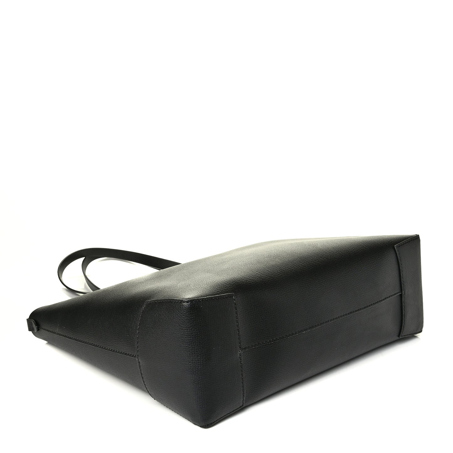 Grainy Calfskin Haymarket Check Small Reversible Tote Black