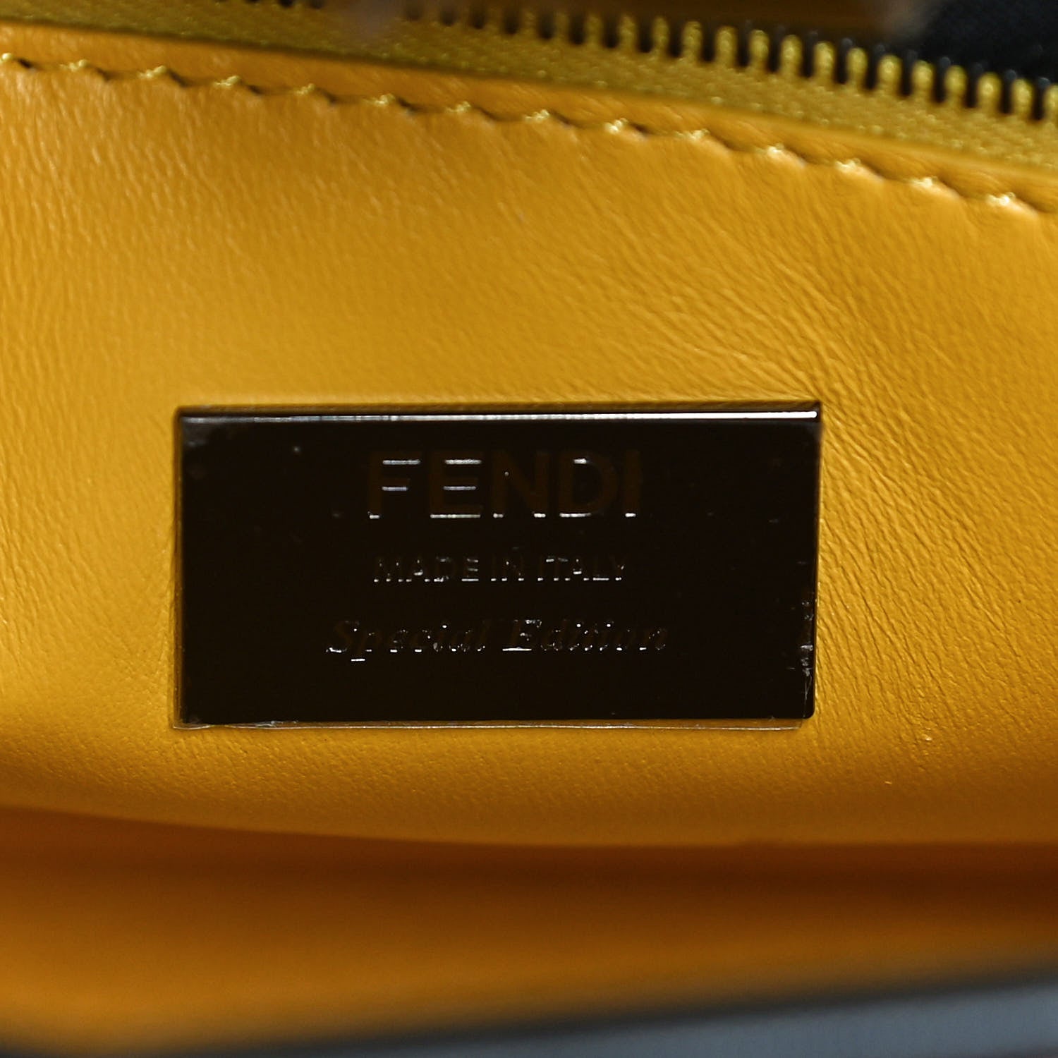 Fendi Nappa FF Mini Peekaboo Iconic Satchel Black Sunflower 6 of 11