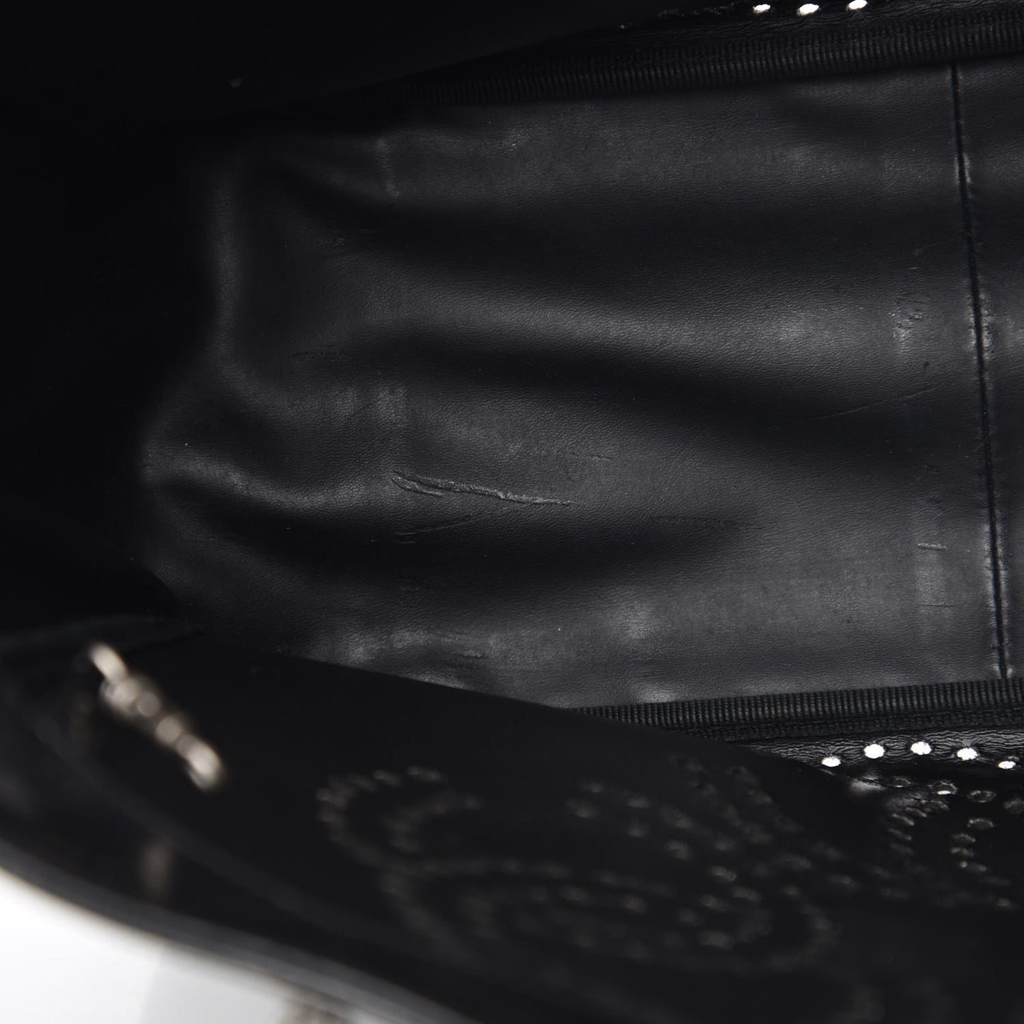 Patent Perforated CC Tote Black