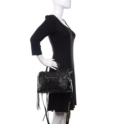 Balenciaga Agneau Classic Gold Hardware S City Graffiti Logo Strap Black 3 of 11