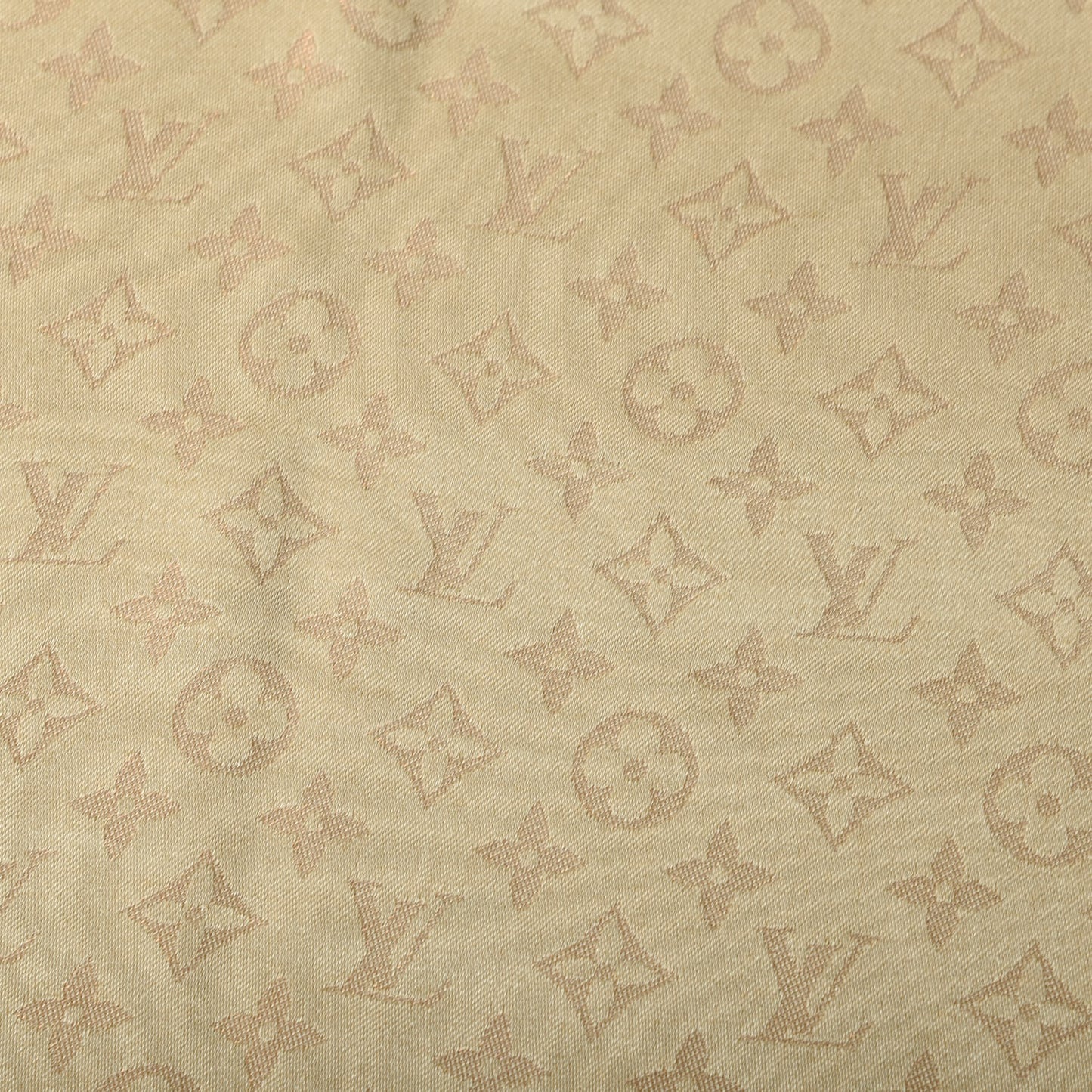Silk Wool Monogram Shine Shawl Beige