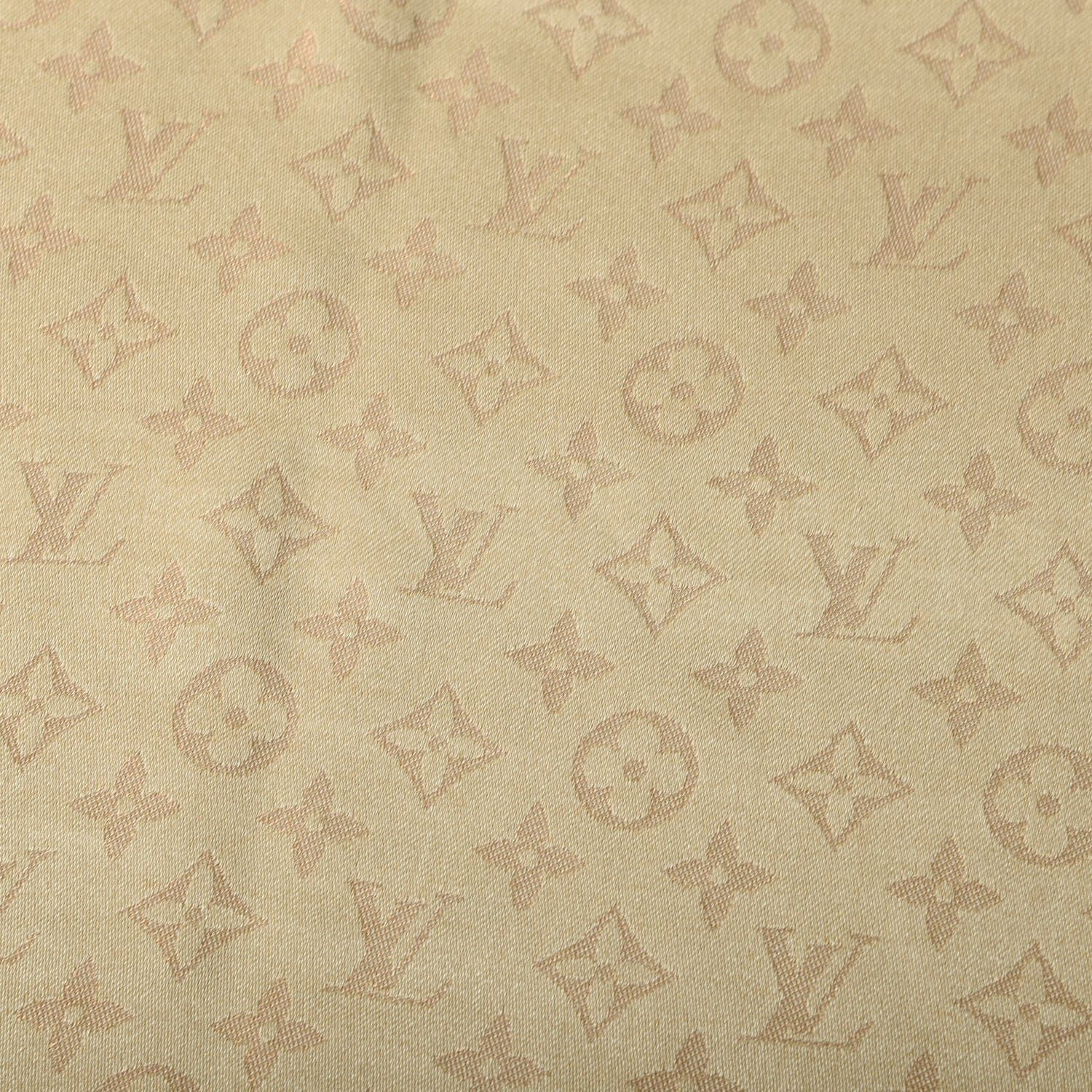 Louis Vuitton Silk Wool Monogram Shine Shawl Beige 3 of 4