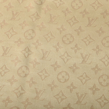 Louis Vuitton Silk Wool Monogram Shine Shawl Beige 3 of 4
