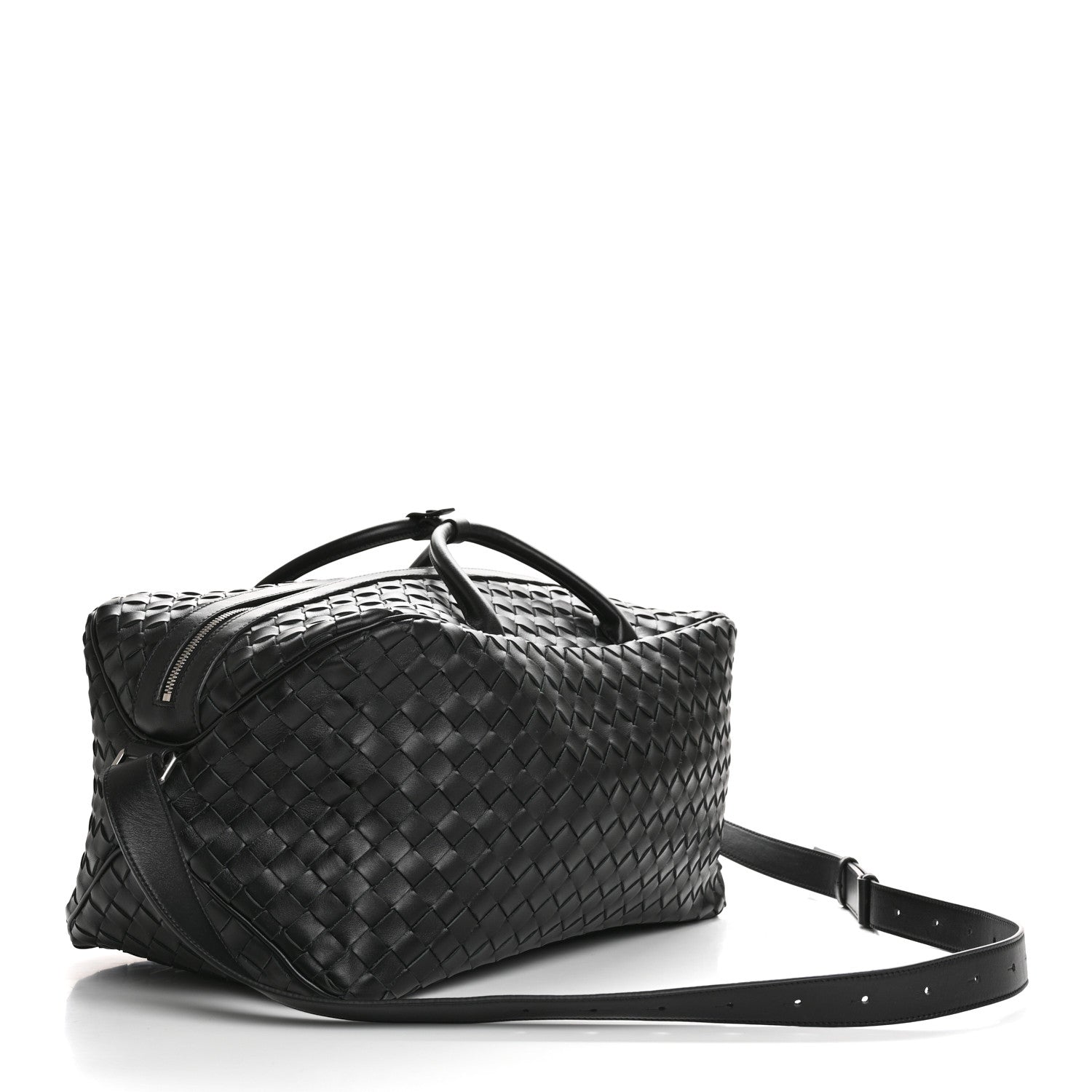 Bottega Veneta Nappa Intrecciato Travel Duffel Bag Black 3 of 12