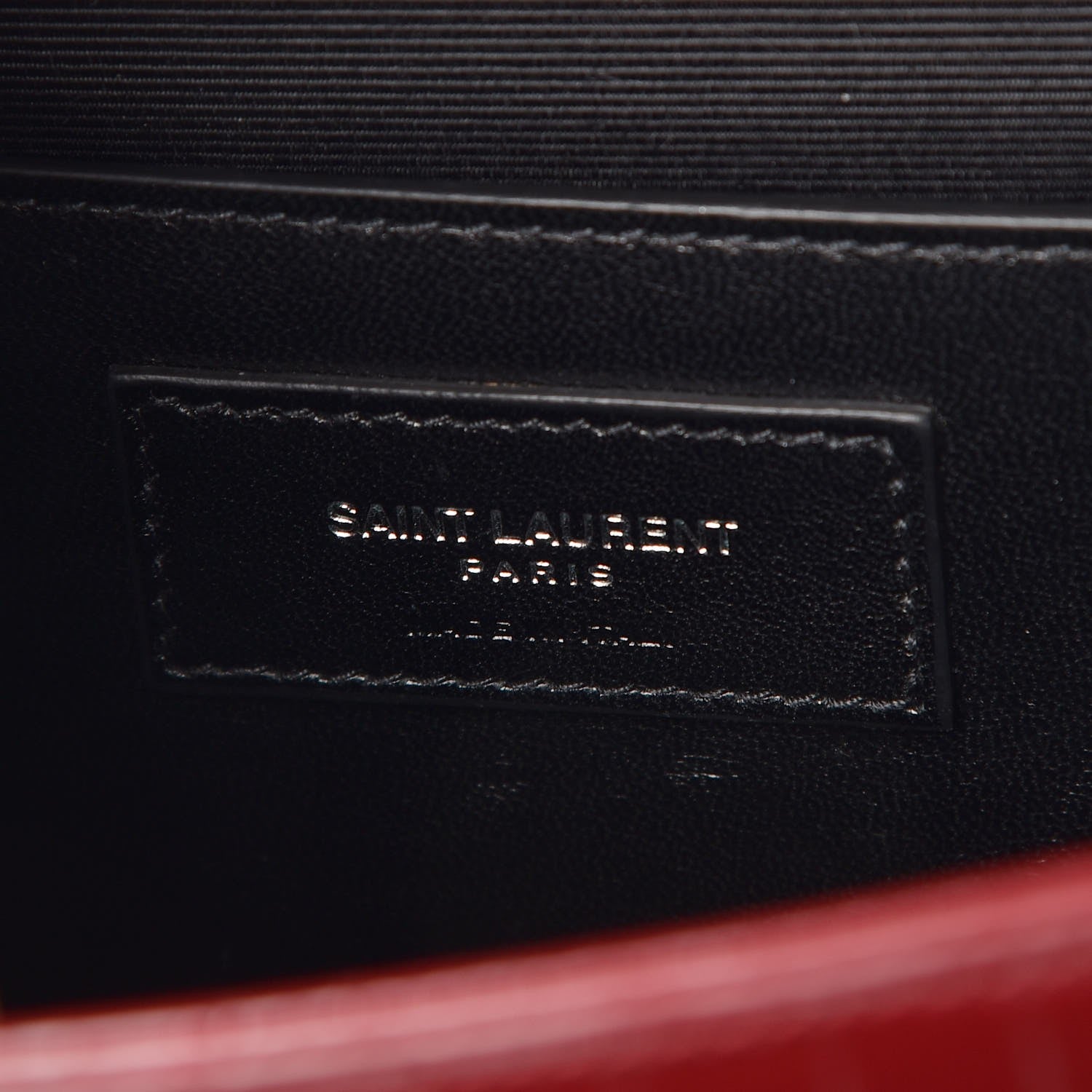 Saint Laurent Calfskin Crocodile Embossed Medium Classic Monogram Kate Tassel Satchel Dark Red 6 of 6