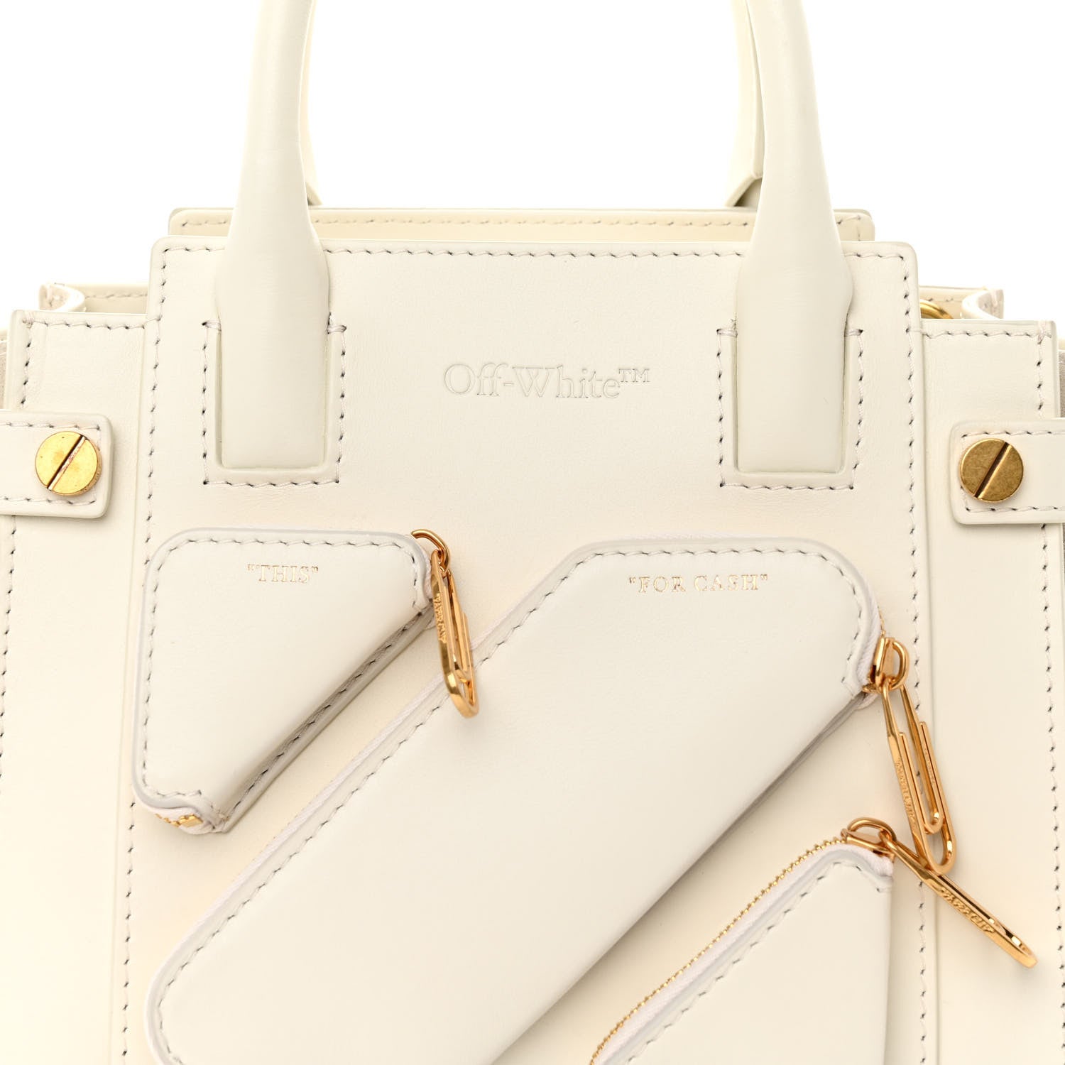 Off-White Calfskin Small City Tote White 7 of 9