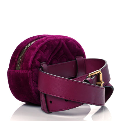 Gucci Velvet Matelasse GG Marmont Belt Bag 95 38 Fuchsia Violet Cyclamen 3 of 12