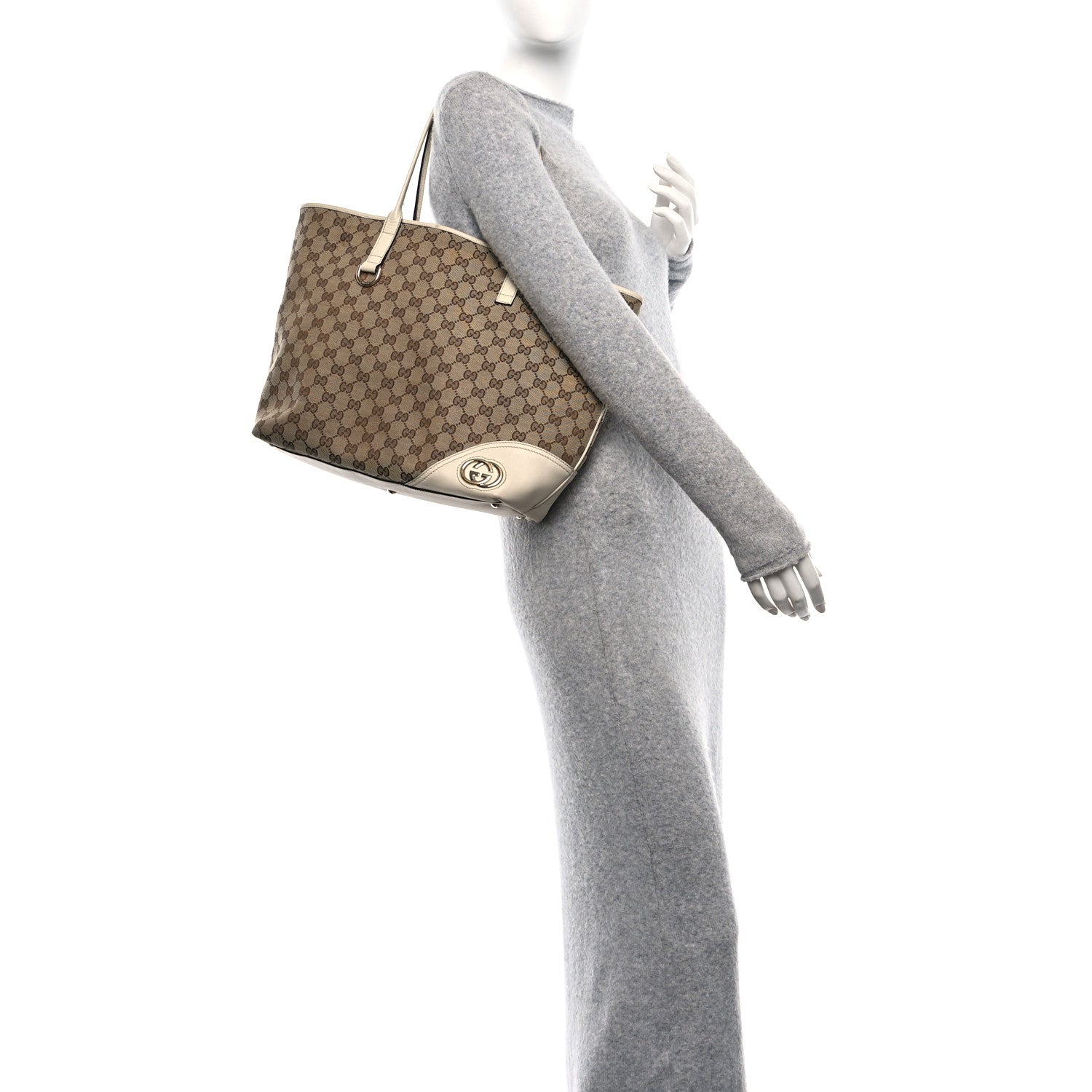 Gucci Monogram Large New Britt Tote Off White 2 of 11