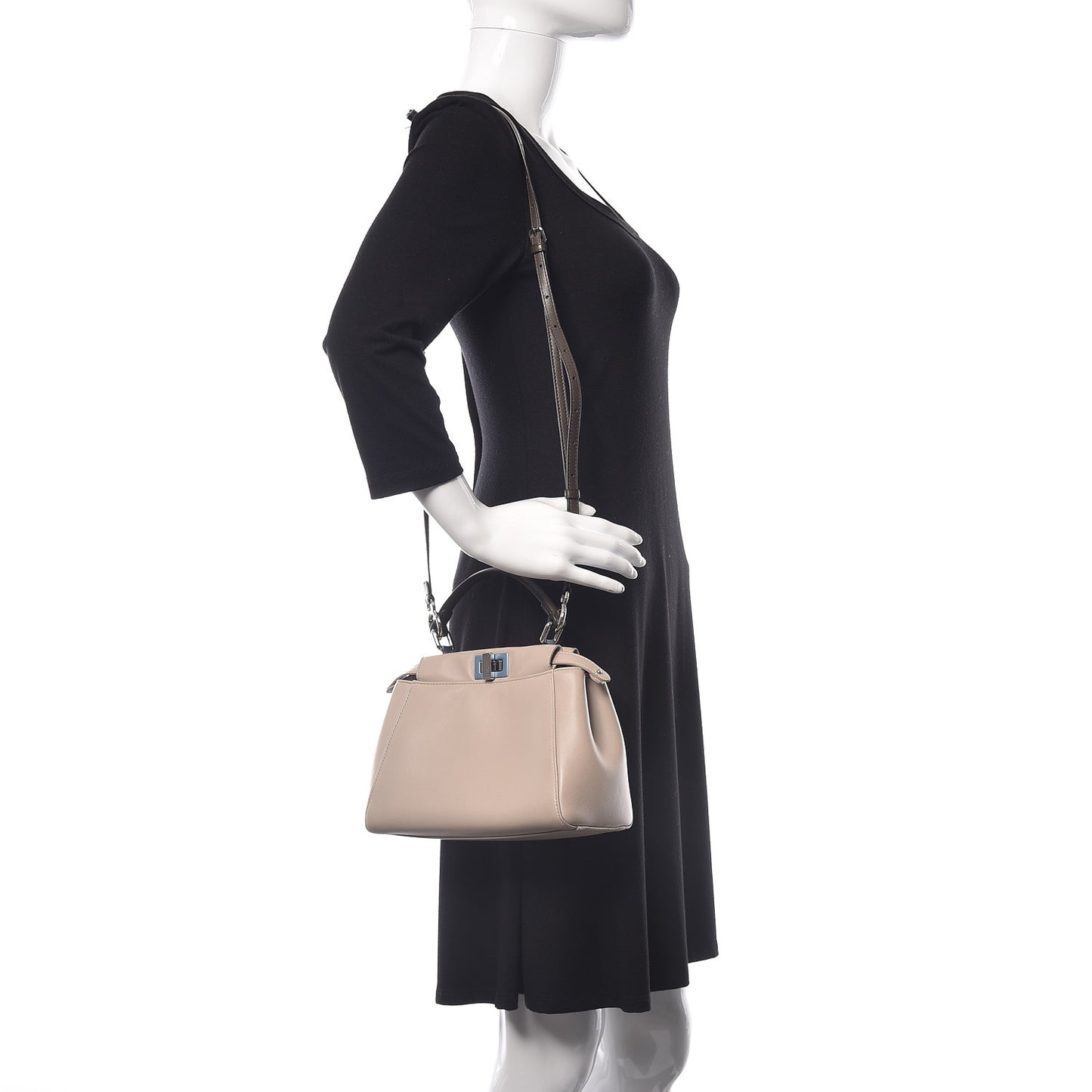 Nappa Colorblock Mini Peekaboo Iconic Satchel Grigio Polvere Carbone Bloody Mary