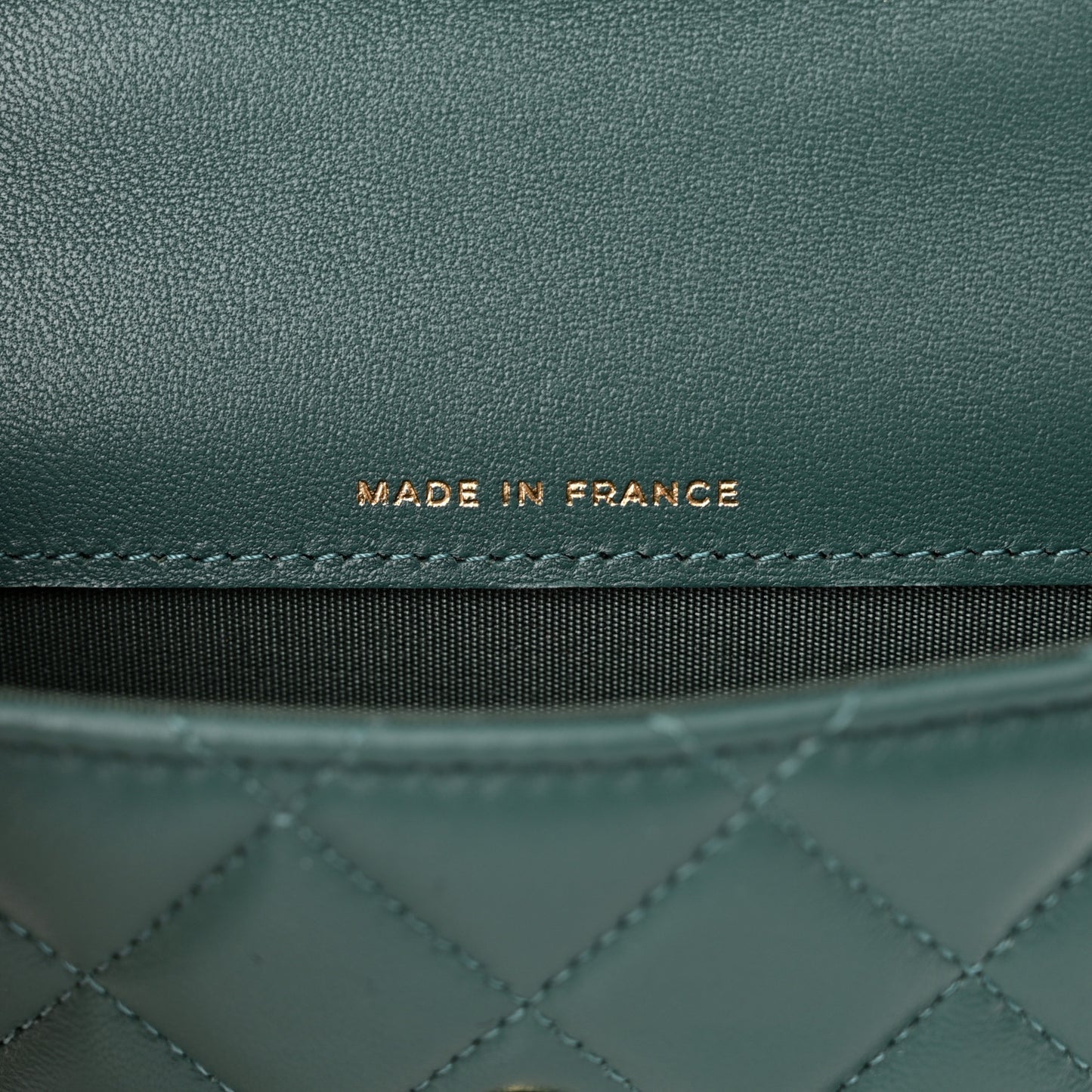 Lambskin Quilted Top Handle Flap Coin Purse With Chain Green