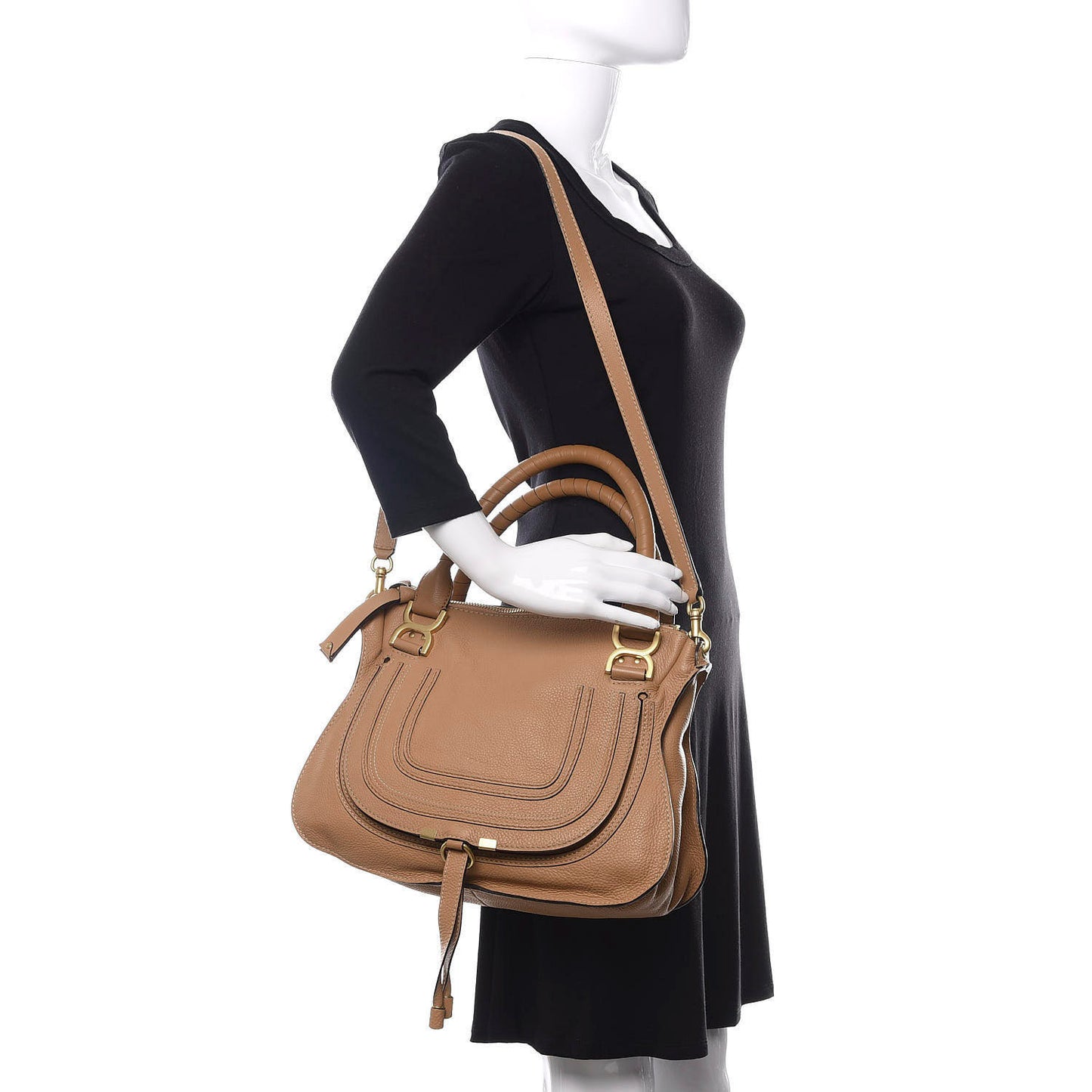 Calfskin Medium Marcie Satchel Nut