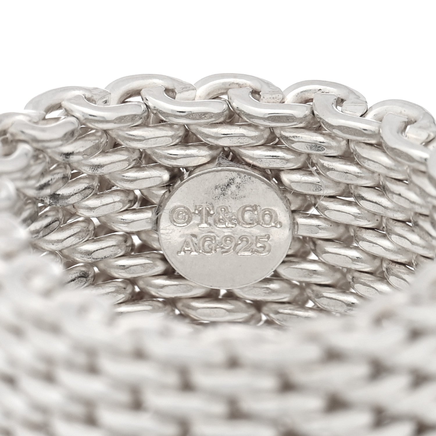 Tiffany Sterling Silver Somerset Mesh Ring 51 5.75 4 of 5