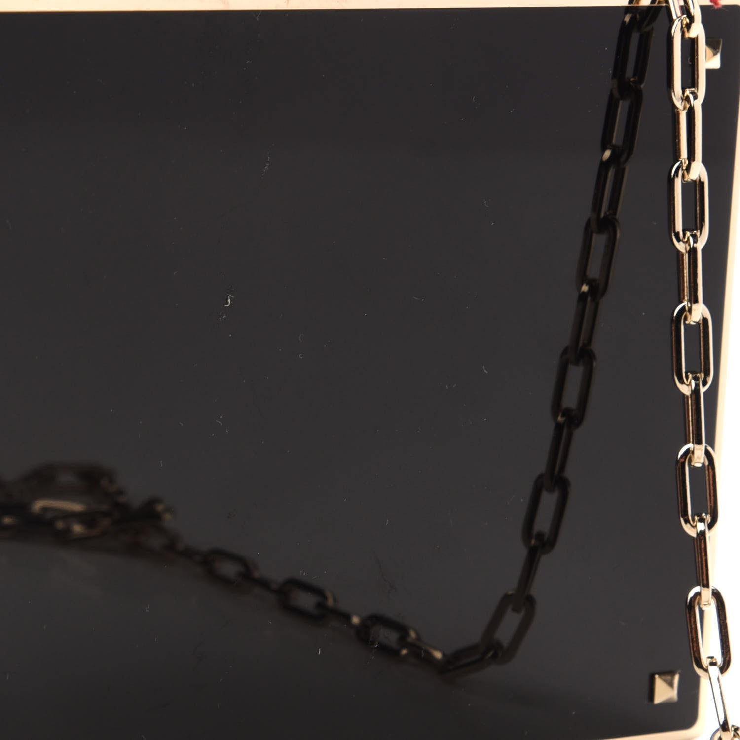 Valentino Garavani Metal Crystal VLTN Chain Clutch Black 13 of 14
