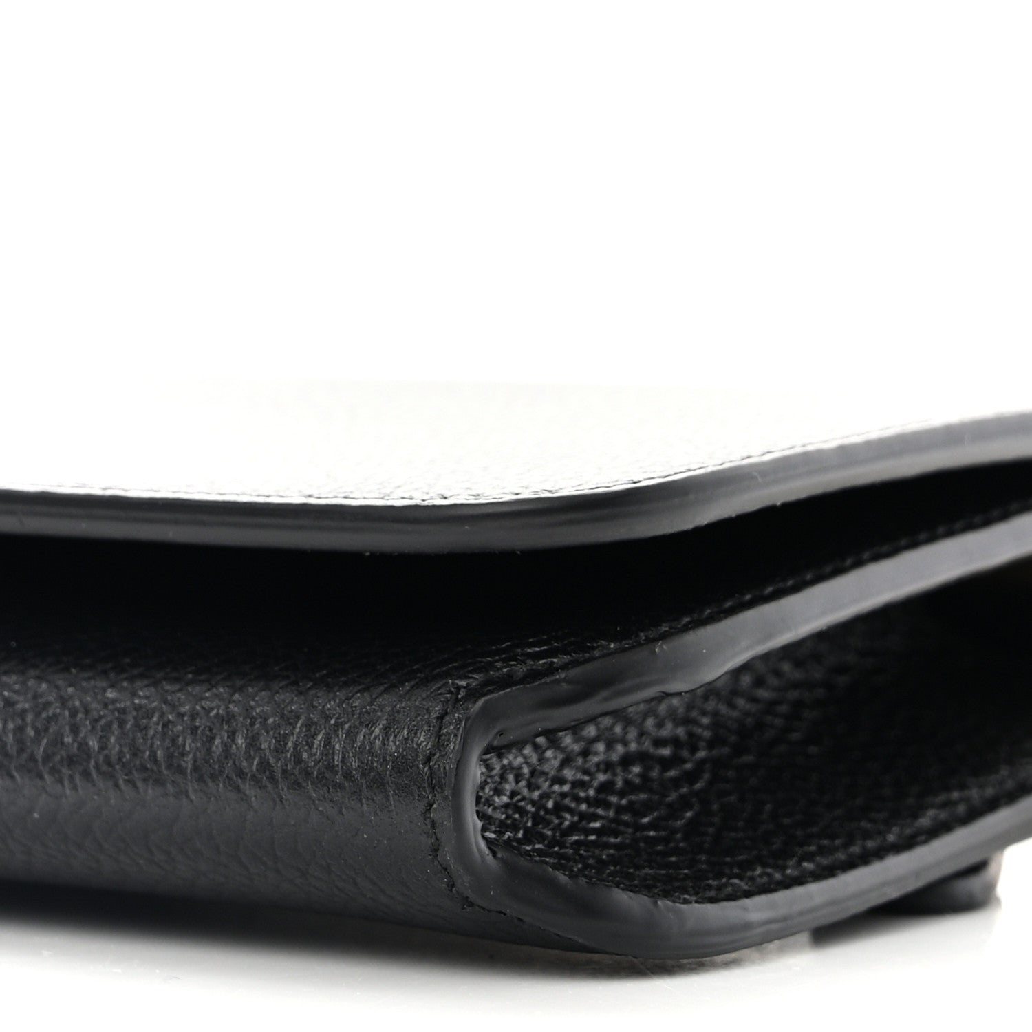 Balenciaga Grained Calfskin Logo Cash Phone Holder Wallet On Chain Black White 8 of 9