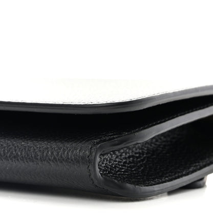 Balenciaga Grained Calfskin Logo Cash Phone Holder Wallet On Chain Black White 8 of 9