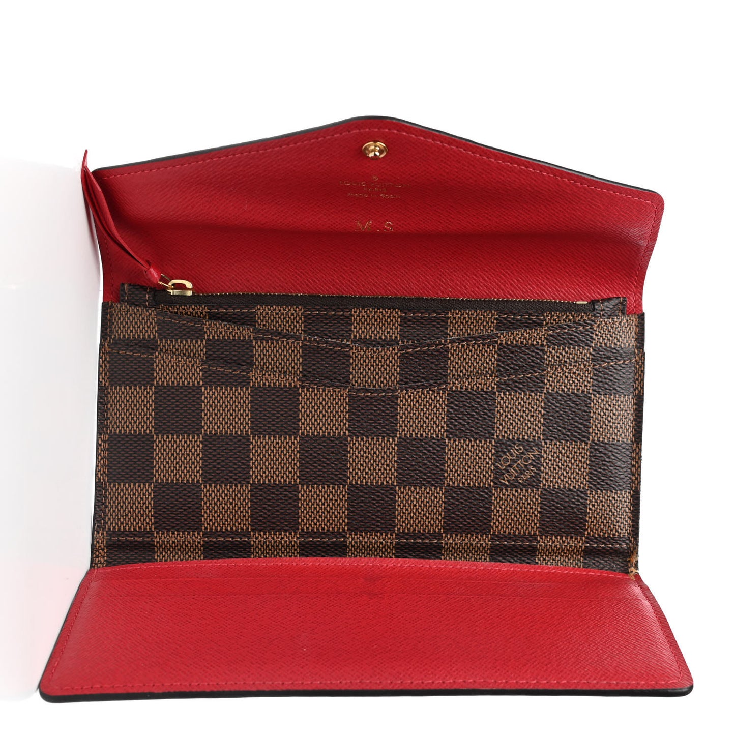 Damier Ebene Josephine Wallet Red