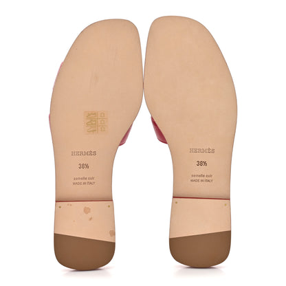Hermes Epsom Oran Sandals 38.5 Rose Framboise 6 of 10