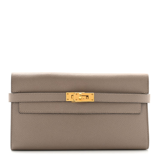 Epsom Kelly Longue Wallet Etain