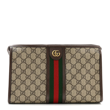 Gucci GG Supreme Monogram Web Ophidia GG Toiletry Case Beige New Acero 1 of 9