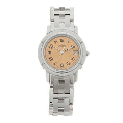 Hermes Stainless Steel 24mm Clipper Quartz Watch Orange 1 of 4