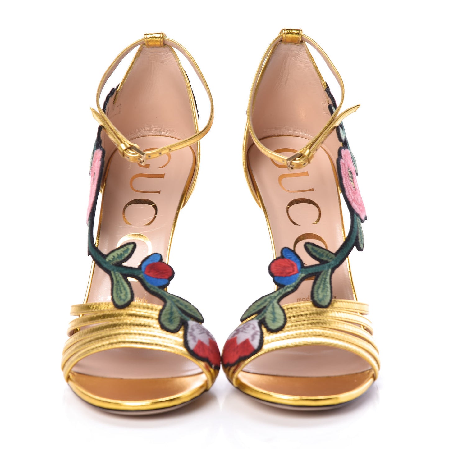 Metallic Nappa Ophelia High Heel Sandals 37 Gold