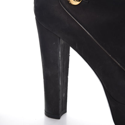 Louis Vuitton Suede Peep Toe Ankle Boots 37 Black 20 of 23