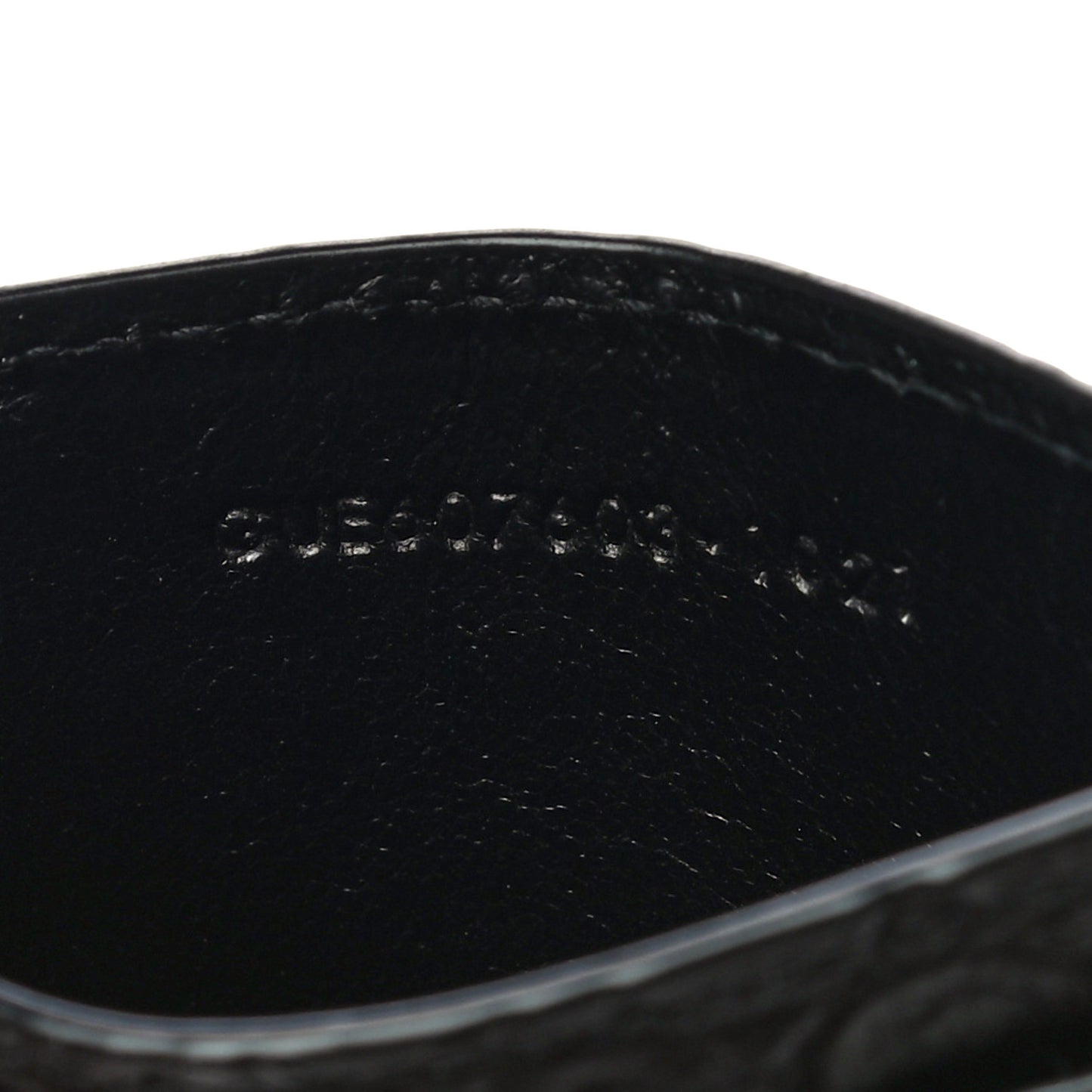 Calfskin Crocodile Embossed Monogram Tiny Cassandra Credit Card Case Black