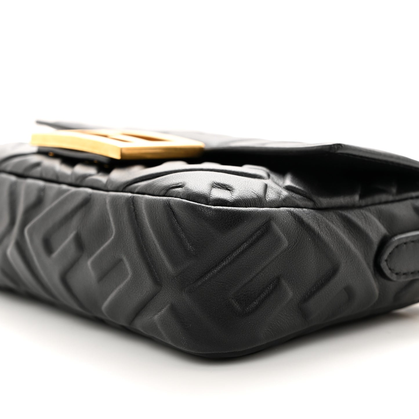 Nappa FF 1974 Embossed Mini Baguette Black