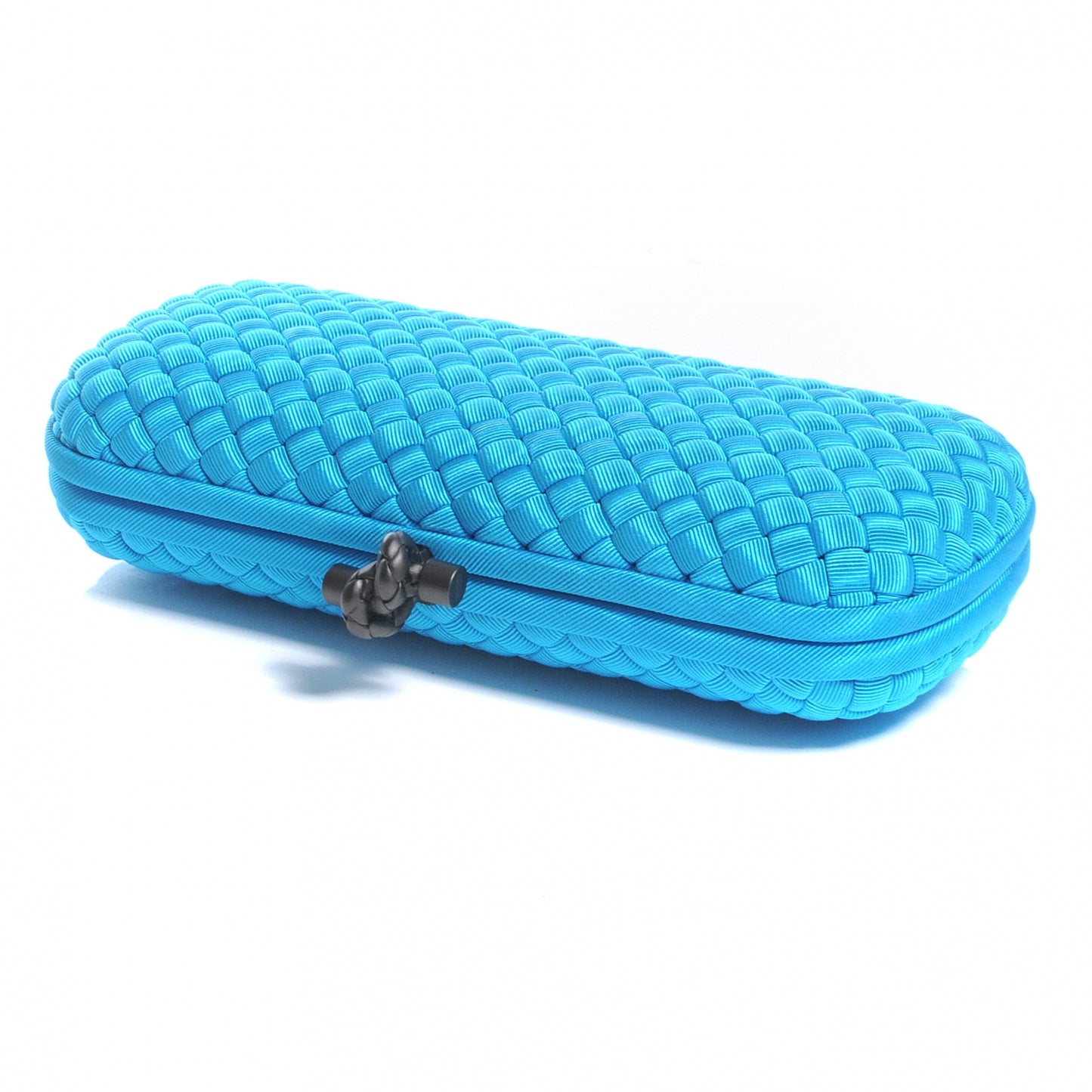 Silk Moire Knot Clutch Turquoise